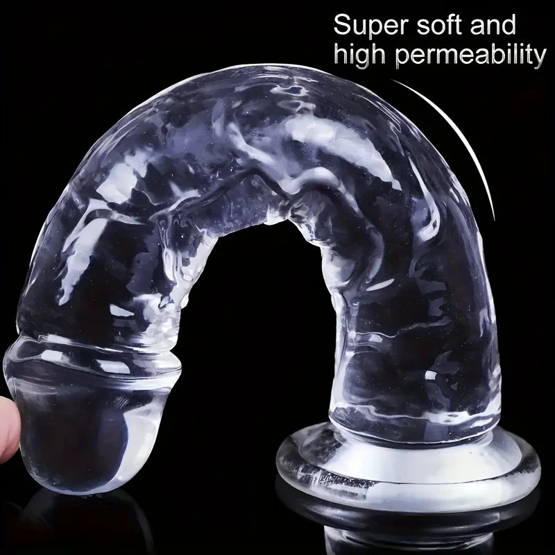 Gjennomsiktig dildo med sugekopp