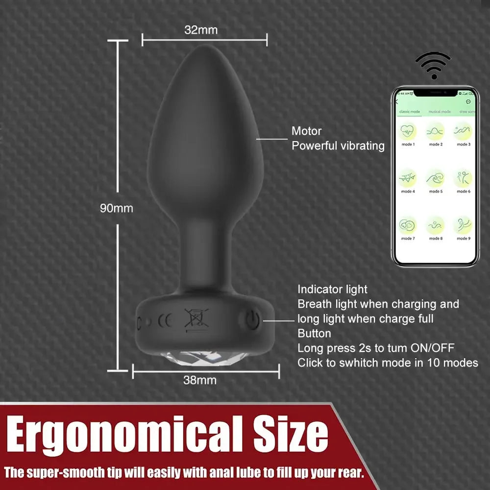 Svart silikon buttplug