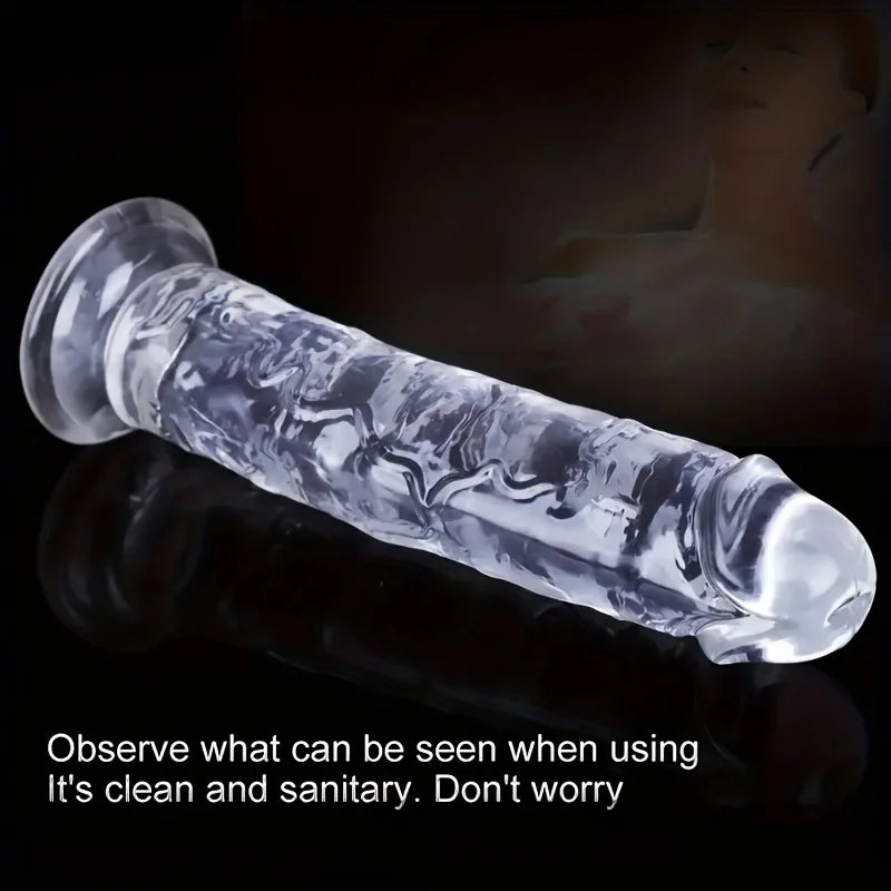 Gjennomsiktig dildo med sugekopp