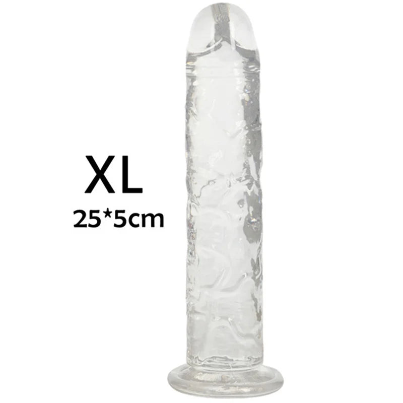 Gjennomsiktig dildo med sugekopp